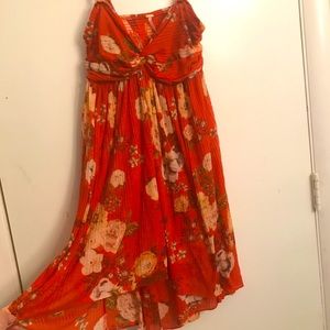 Free People Spaghetti strap floral mini dress